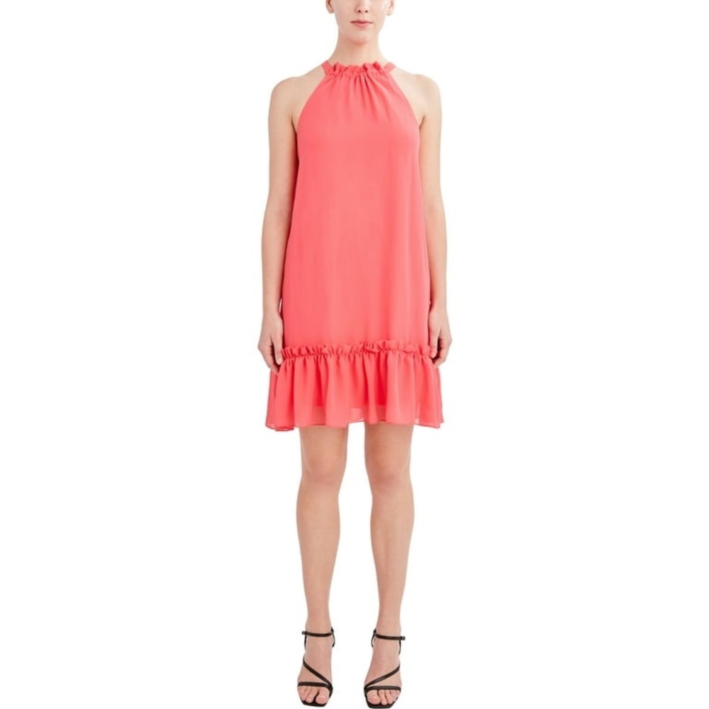 BCBG Paris‎ Women's Chiffon Halter Mini Dress S